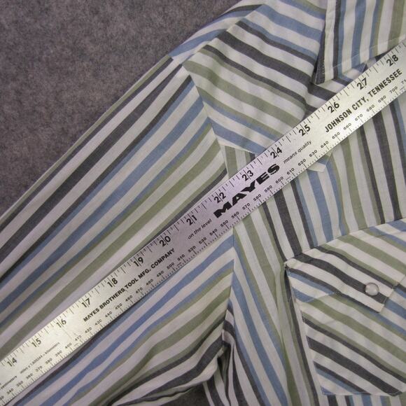 Vintage Holt Shirt Mens Large Striped Western Pearl Snap 70s 80s - Picture 9 of 11